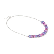 Load image into Gallery viewer, SYMBIOSI NECKLACE 240805/028 SILVER WITH LARGE PINK AND PURPLE TWO-TONE STONES
