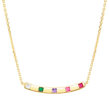 Load image into Gallery viewer, CARISMATICA NECKLACE 240910/005 GOLD BAR WITH COLOURFUL CZ
