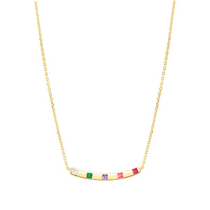 CARISMATICA NECKLACE 240910/005 GOLD BAR WITH COLOURFUL CZ