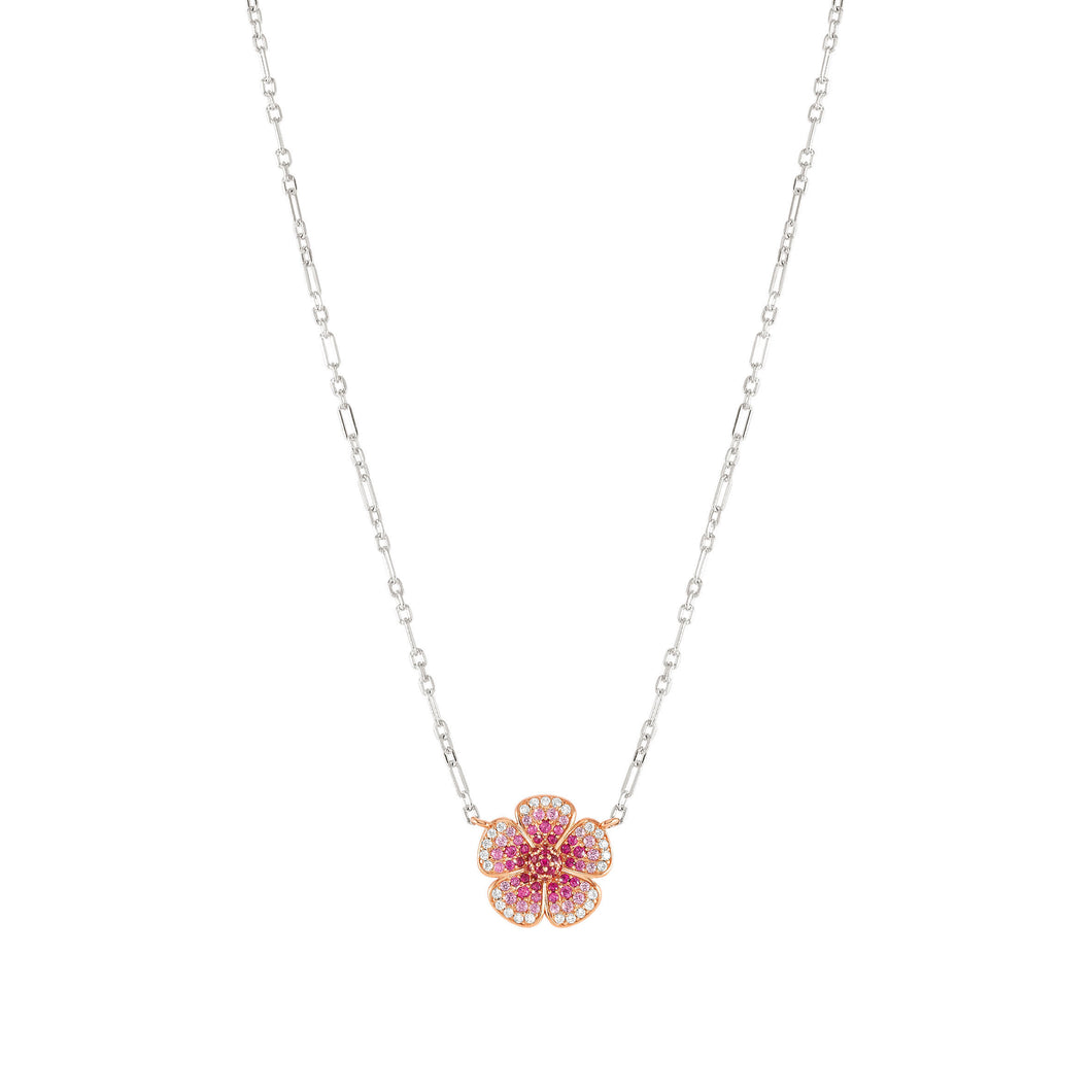 CRYSALIS NECKLACE 241103/010 ROSE GOLD FLOWER WITH CZ