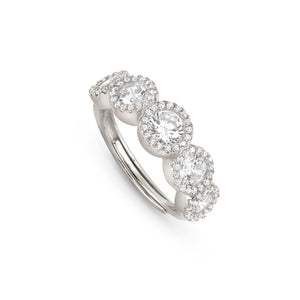 SEIDIVINA RING 241401/010 SILVER WITH MULTI WHITE CZ BAND