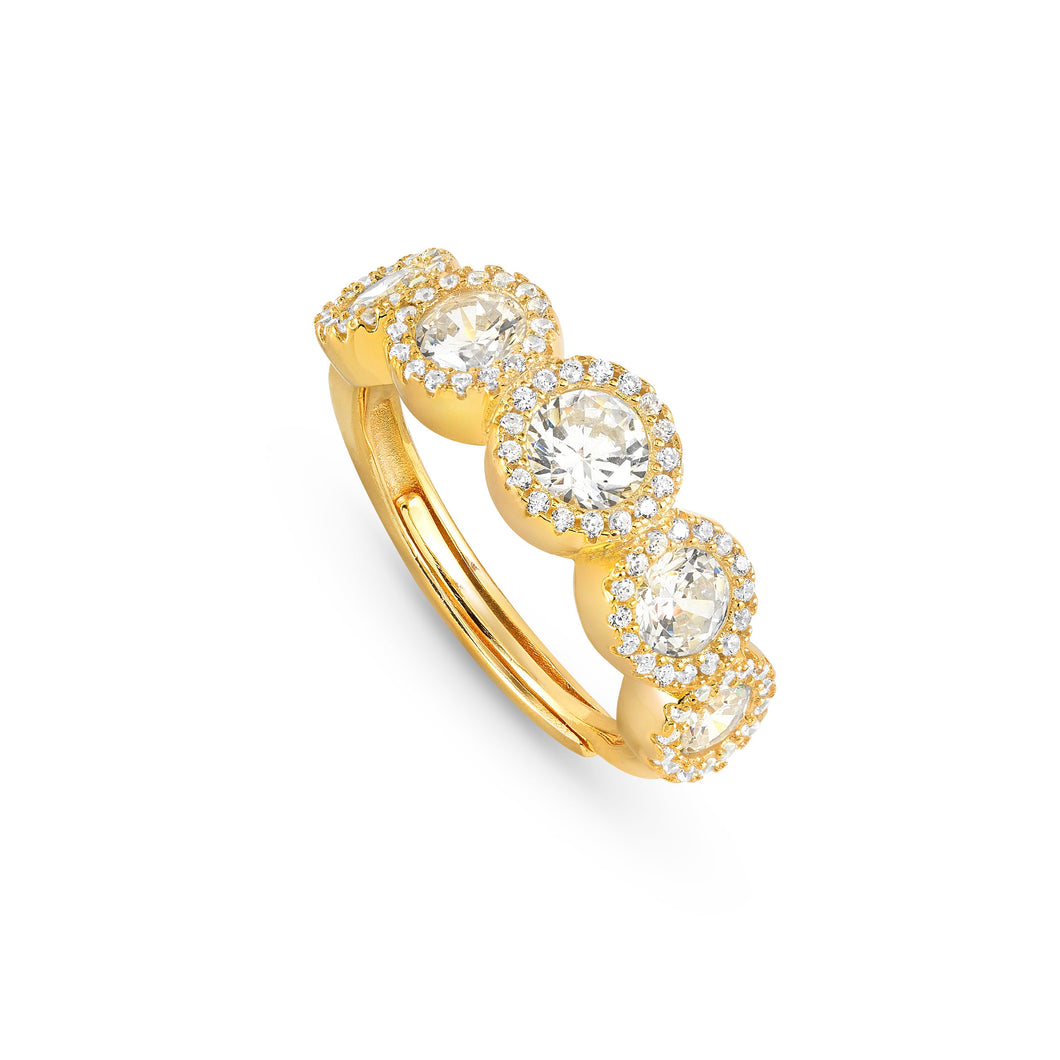 SEIDIVINA RING 241401/012 GOLD WITH MULTI WHITE CZ BAND