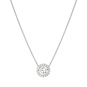 SEIDIVINA NECKLACE 241402/010 SILVER WHITE CZ PENDANT