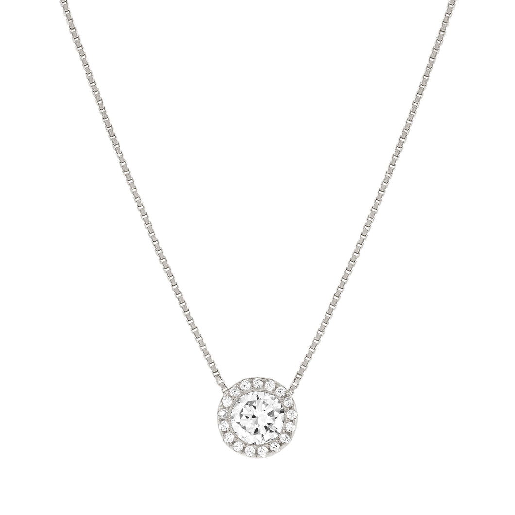 SEIDIVINA NECKLACE 241402/010 SILVER WHITE CZ PENDANT