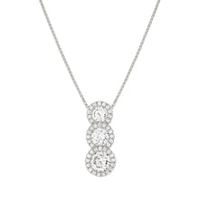 Load image into Gallery viewer, SEIDIVINA NECKLACE 241403/010 SILVER TRIPLE CZ PENDANT
