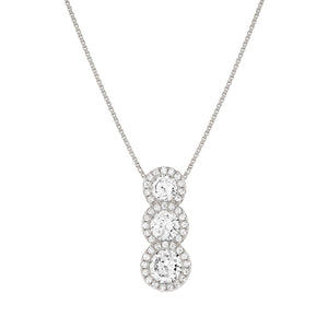 SEIDIVINA NECKLACE 241403/010 SILVER TRIPLE CZ PENDANT