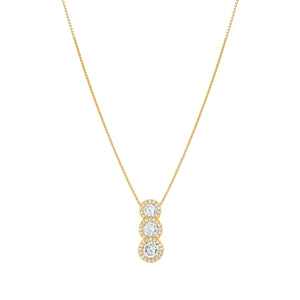 SEIDIVINA NECKLACE 241403/012 GOLD TRIPLE CZ PENDANT