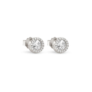 SEIDIVINA EARRINGS 241404/010 SILVER WHITE CZ CIRCLE STUD