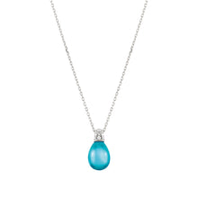 Load image into Gallery viewer, MYRADIANCE NECKLACE 241503/042 BLUE PENDANT WITH CZ
