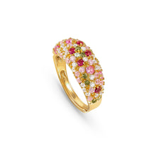 Load image into Gallery viewer, MOSAICA MEDIUM RING 241600/012 GOLD WITH PINK &amp; GREEN CZ
