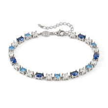 Load image into Gallery viewer, MOSAICA BRACELET 241602/010 SILVER, WHITE &amp; BLUE CZ
