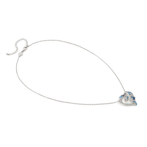 MOSAICA NECKLACE 241604/010 SILVER, WHITE & BLUE CZ HEART