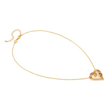 Load image into Gallery viewer, MOSAICA NECKLACE 241604/012 GOLD, PINK &amp; GREEN CZ HEART
