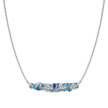 Load image into Gallery viewer, MOSAICA NECKLACE 241605/010 SILVER, WHITE &amp; BLUE CZ CLUSTER
