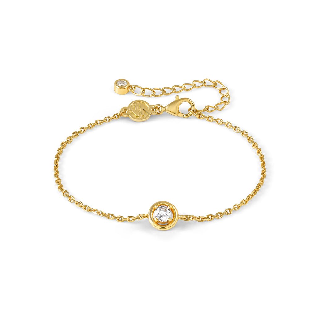 COSMIC LOVE BRACELET 241703/054 GOLD CIRCLE WITH WHITE CZ