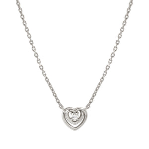 COSMIC LOVE NECKLACE 241706/004 SILVER SMALL HEART WITH WHITE CZ