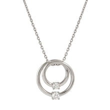 Load image into Gallery viewer, COSMIC LOVE NECKLACE 241708/053 SILVER LAYERED CIRCLE WITH WHITE CZ
