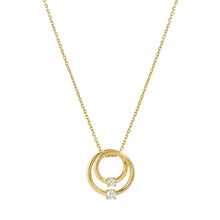 Load image into Gallery viewer, COSMIC LOVE NECKLACE 241708/054 GOLD LAYERED CIRCLE WITH WHITE CZ
