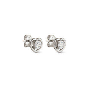 COSMIC LOVE EARRINGS 241710/004 SILVER  HEART STUD WITH CZ