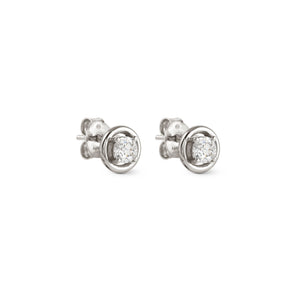 COSMIC LOVE EARRINGS 241710/053 SILVER CIRCLE STUD WITH CZ