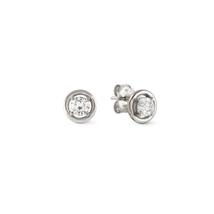 COSMIC LOVE EARRINGS 241710/053 SILVER CIRCLE STUD WITH CZ