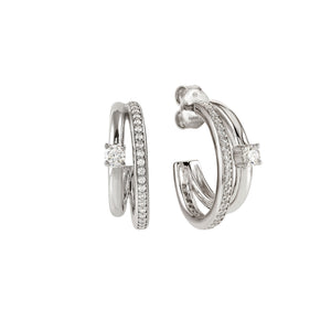 COSMIC LOVE EARRINGS 241712/001 SILVER WITH WHITE CZ