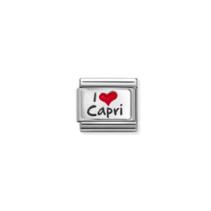 COMPOSABLE CLASSIC LINK 330209/41 I LOVE CAPRI HEART IN 925 SILVER