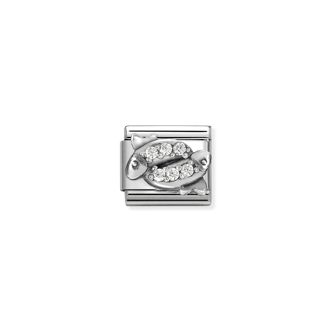 COMPOSABLE CLASSIC LINK 330326/12 PISCES WITH CZ IN 925 SILVER