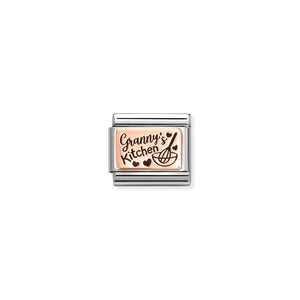 COMPOSABLE CLASSIC LINK 430111/27 GRANNY KITCHEN 9K ROSE GOLD AND BLACK ENAMEL