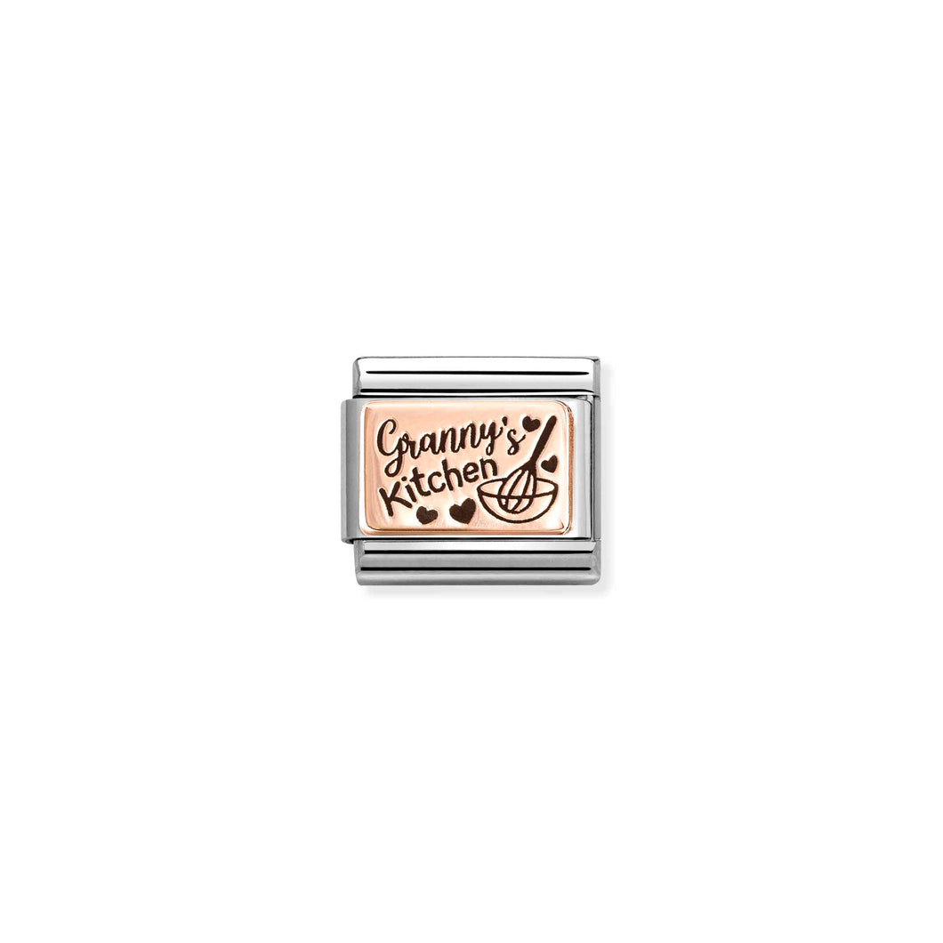 COMPOSABLE CLASSIC LINK 430111/27 GRANNY KITCHEN 9K ROSE GOLD AND BLACK ENAMEL