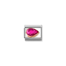 Load image into Gallery viewer, COMPOSABLE CLASSIC LINK 430606/005 TEAR DROP RIGHT 9K ROSE GOLD &amp; RED CZ
