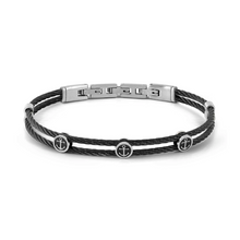 Load image into Gallery viewer, #SEALOVER BRACELET 135001/002 BLACK PVD STAINLESS STEEL WITH ANCHOR DETAILS
