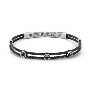 #SEALOVER BRACELET 135001/002 BLACK PVD STAINLESS STEEL WITH ANCHOR DETAILS