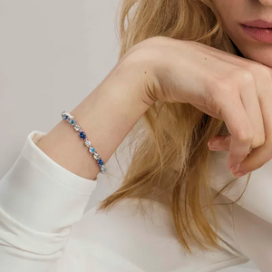 MOSAICA BRACELET 241602/010 SILVER, WHITE & BLUE CZ