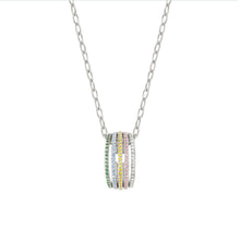 Load image into Gallery viewer, LOVELIGHT NECKLACE 149707/023 SILVER PENDANT WITH RAINBOW CZ
