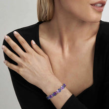 Load image into Gallery viewer, SYMBIOSI BRACELET 240803/028 SILVER WITH LARGE PURPLE AND PINK TWO-TONE STONES
