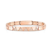 Load image into Gallery viewer, TRENDSETTER BRACELET 021141/011 ROSE GOLD PVD &amp; TRIANGLE CZ PATTERN
