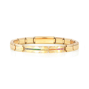 TRENDSETTER SMARTY BRACELET 021153/012 GOLD PVD & RAINBOW CZ