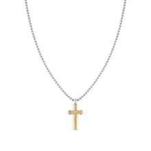 Load image into Gallery viewer, STRONG DIAMOND NECKLACE 028303/031 GOLD PVD CROSS
