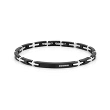 Load image into Gallery viewer, STRONG DIAMOND BRACELET 028315/015 BLACK PVD &amp; WHITE DIAMONDS
