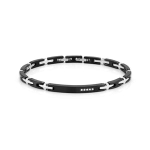 STRONG DIAMOND BRACELET 028315/015 BLACK PVD & WHITE DIAMONDS