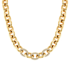 AFFINITY NECKLACE 028601/012 GOLD PVD CHAIN & CZ