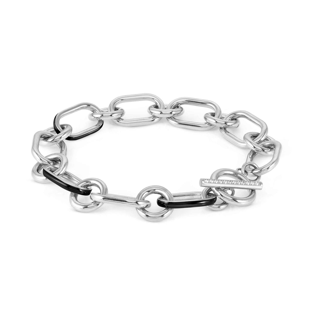 DRUSILLA BLACK BRACELET 028704/001 STAINLESS STEEL WITH CZ