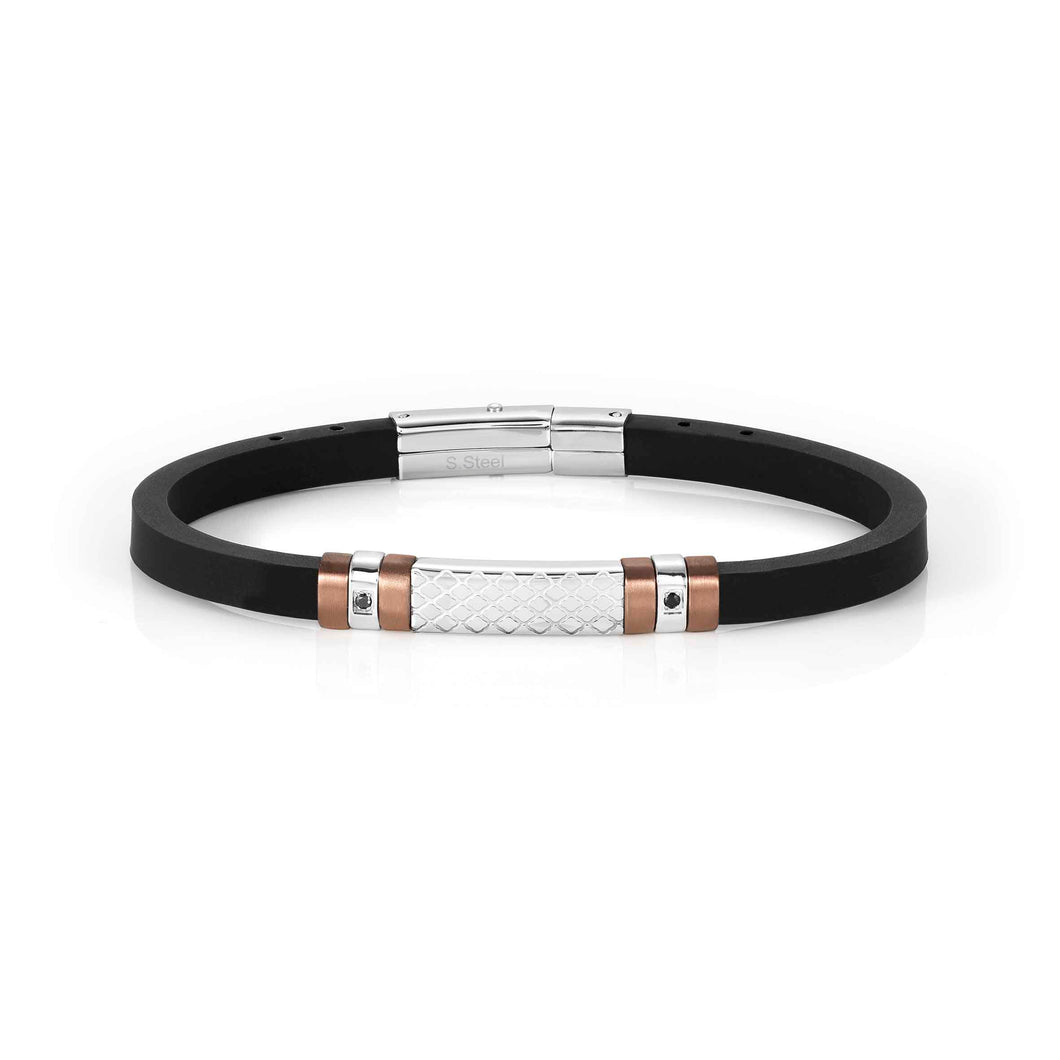 CITY BRACELET 028806/028 CHOCOLATE PVD WITH BLACK CZ