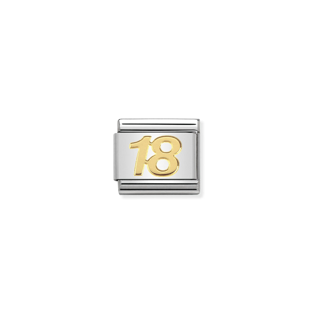 COMPOSABLE CLASSIC LINK 030109/34 NUMBER 18 SYMBOL IN 18K GOLD