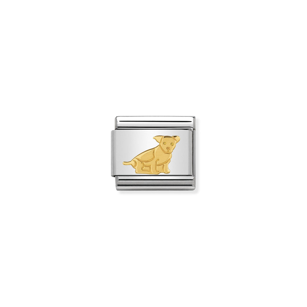 COMPOSABLE CLASSIC LINK 030112/33 SEATED DOG IN 18K GOLD