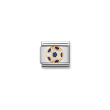 Load image into Gallery viewer, COMPOSABLE CLASSIC LINK 030204/39 WHITE AND DARK BLUE BALL IN 18K GOLD &amp; ENAMEL
