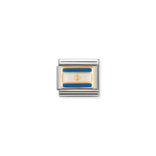 Load image into Gallery viewer, COMPOSABLE CLASSIC LINK 030235/03 ARGENTINA FLAG IN 18K GOLD AND ENAMEL
