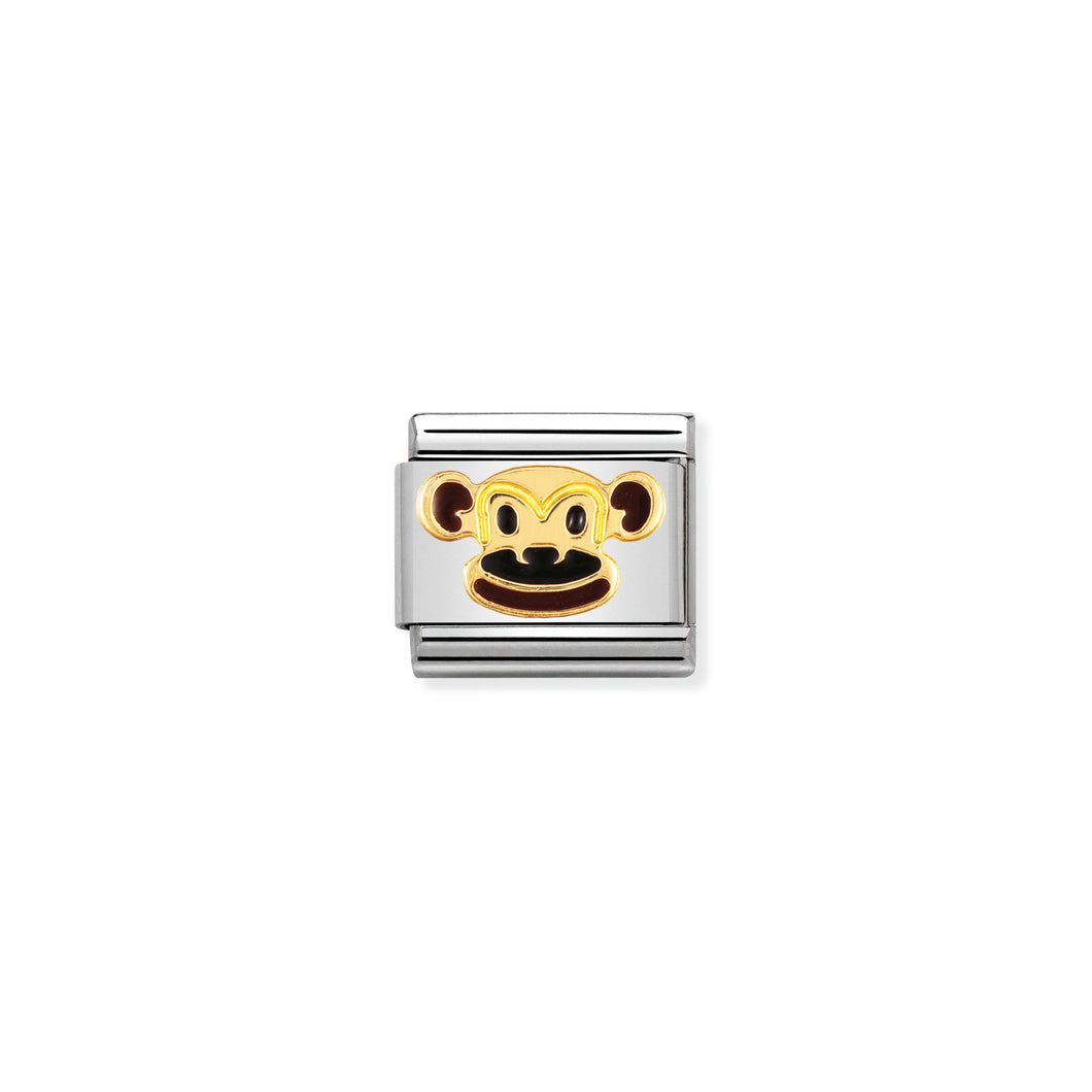 COMPOSABLE CLASSIC LINK 030248/12 MONKEY IN 18K GOLD AND ENAMEL