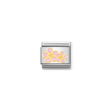 Load image into Gallery viewer, COMPOSABLE CLASSIC LINK 030278/16 PEACH FLOWER 18K GOLD AND ENAMEL
